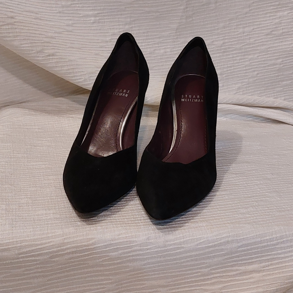 Stuart Weitzman Black Suede Women's Pumps - Picture 4 of 16